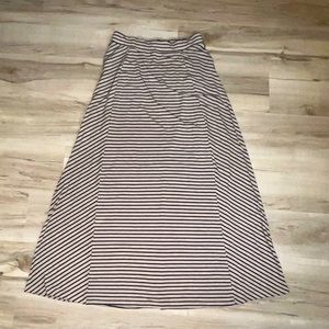 Tan and black striped maxi skirt, size M